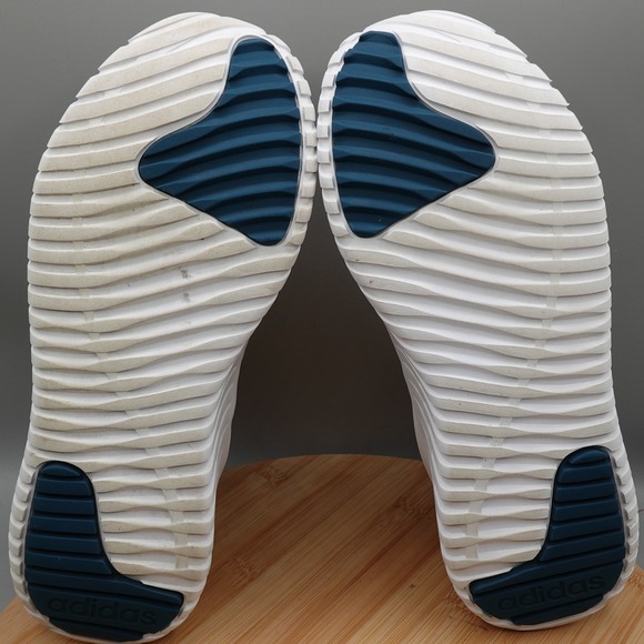 Adidas Shoes Mens 7.5 Gray White Kaptir Athletic Running Walking Sneakers Flaws - Picture 8 of 11